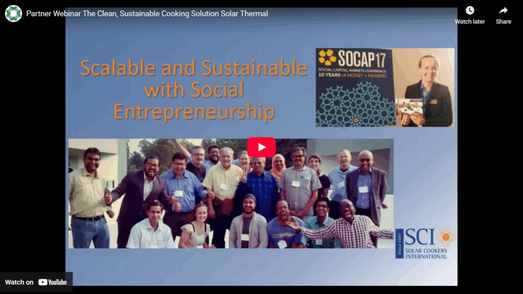 Dr. Alan Bigelow presenting Solar Cookers International's webinar on solar thermal and solar photovoltaic cooking