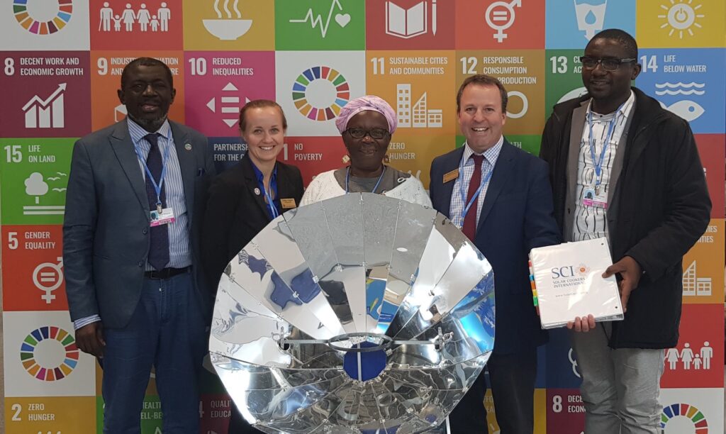 Solar Cookers International representative Rob Tyrrell at the COP25 climate conference