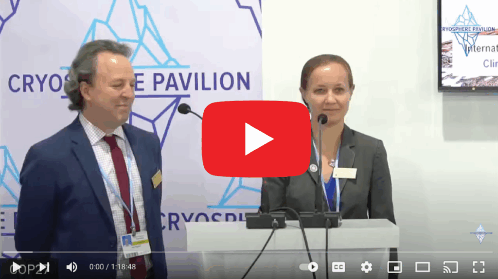 SCI speakers discussing emissions prevention and solar cooking solutions at COP27 Cryosphere Pavilion