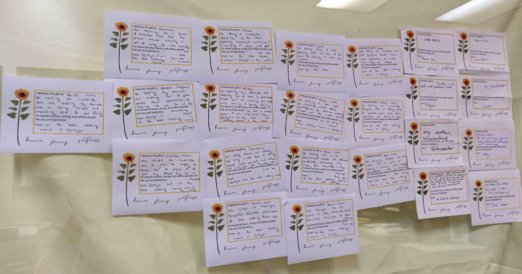Solar Cookers International May Match for Moms tribute wall featuring supporter messages honoring women and mothers