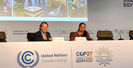 SCI COP27 press conference with Nepal Bureau of Standards and Metrology discussing solar cooking standards