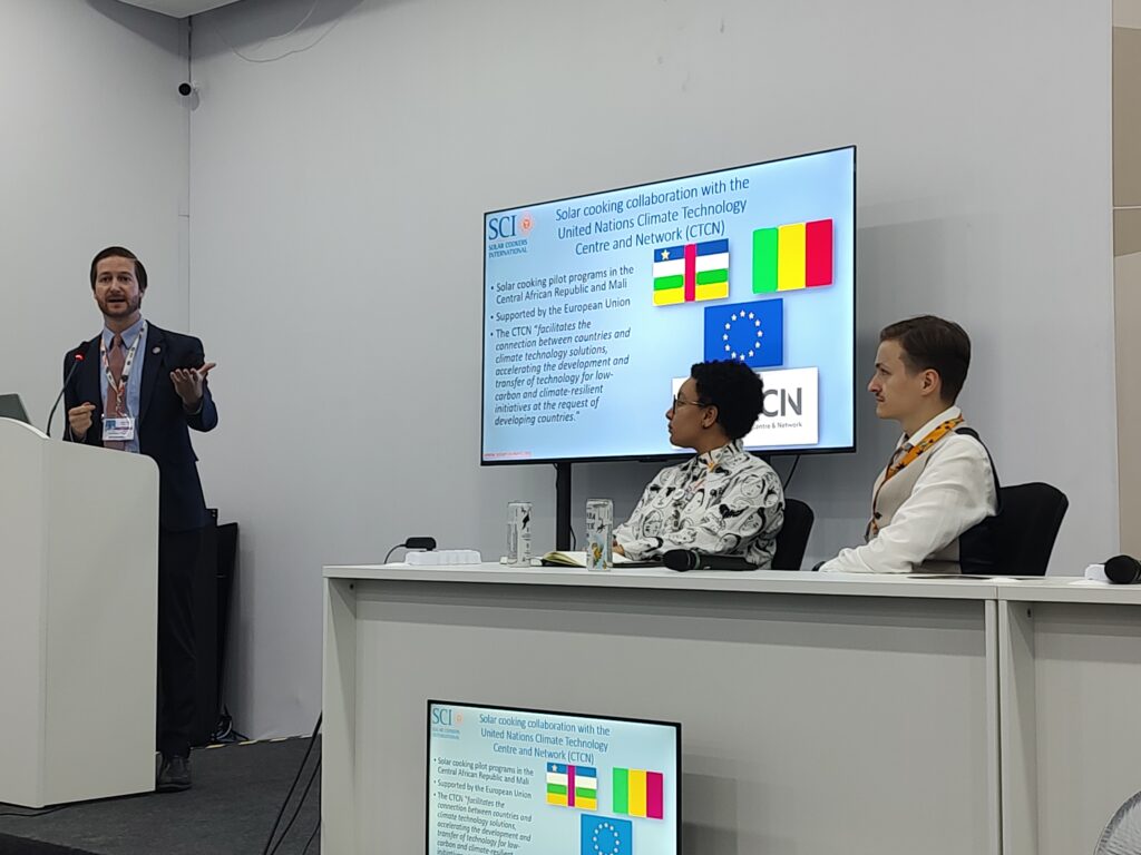 Official COP30 session featuring discussions on solar cooking and clean energy