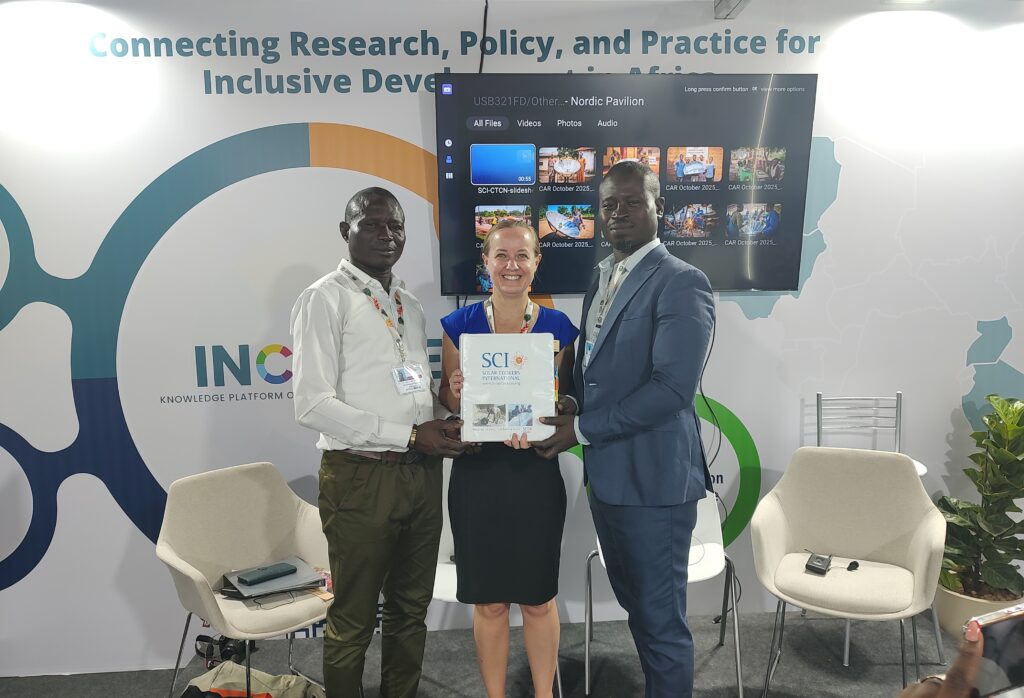 SCI representatives sharing solar cooking initiatives during a COP30 roundtable
