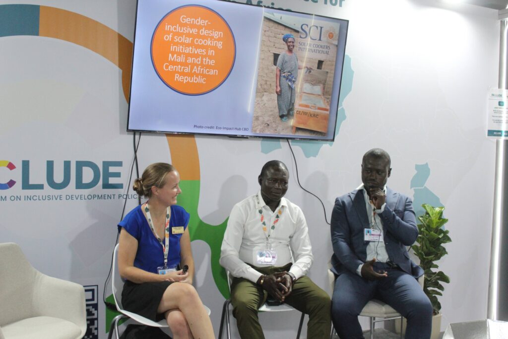 Speakers participating in a COP30 roundtable on gender-inclusive solar cooking