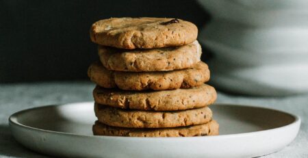 Vegan grain-free chocolate flax cookies baked in a solar cooker