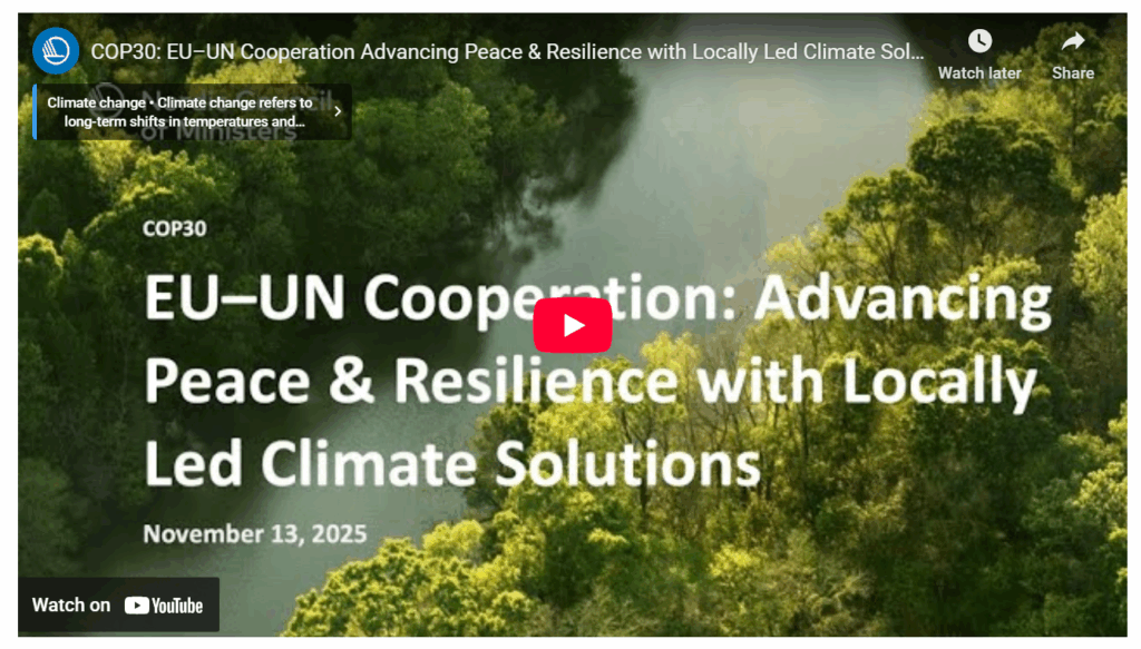 Promotional banner for SCI’s COP30 session on locally led solar technology