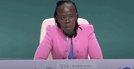 SCI representatives presenting a Kenyan case study on solar cooking at a COP29 press conference