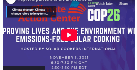SCI COP26 U.S. Climate Action Center side event on solar cooking and climate solutions