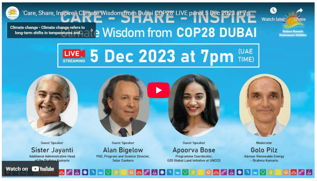 SCI representatives discussing innovative climate solutions during COP28 panel event