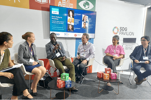 SCI representatives speaking at a press conference during an international climate event