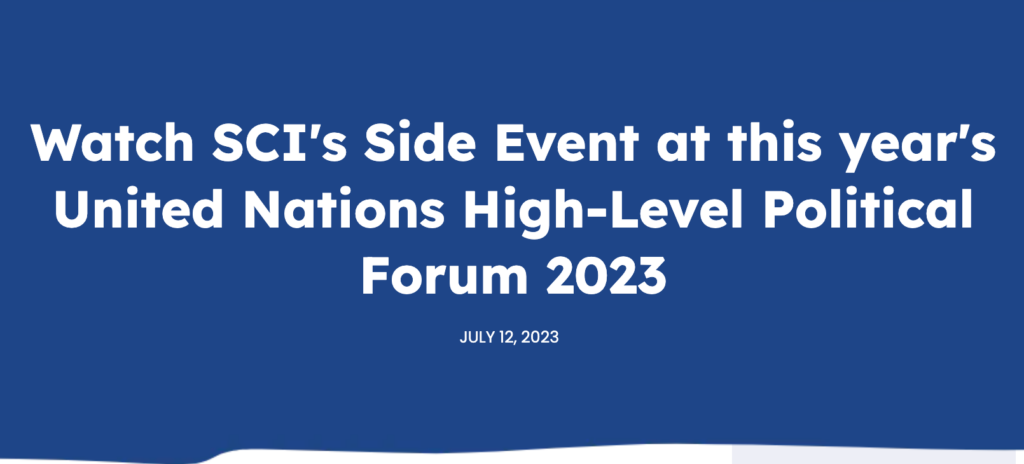 SCI representatives and global partners participating in a United Nations HLPF 2023 solar cooking side event