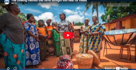 Women using solar cookers in the Central African Republic.